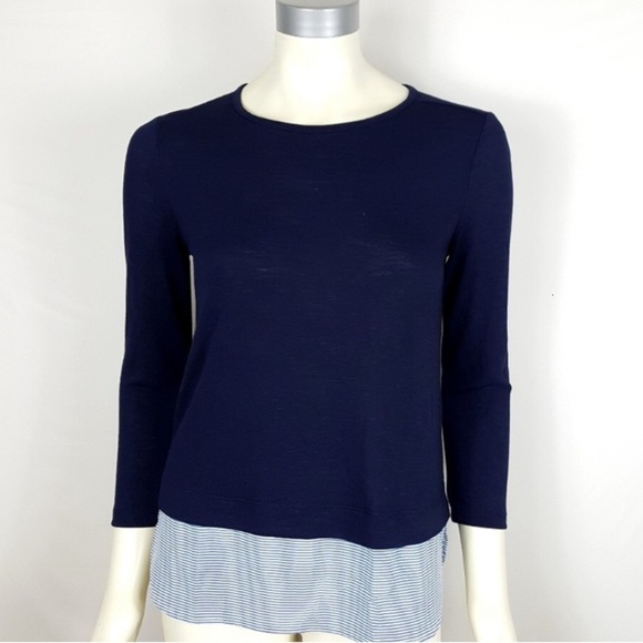 J. CREW Mercantile Striped Hem Tee - Picture 3 of 10